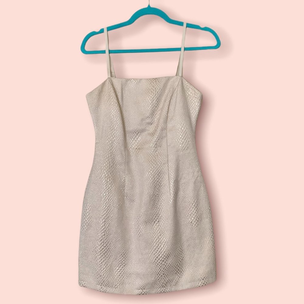 White and Gold Mini Dress